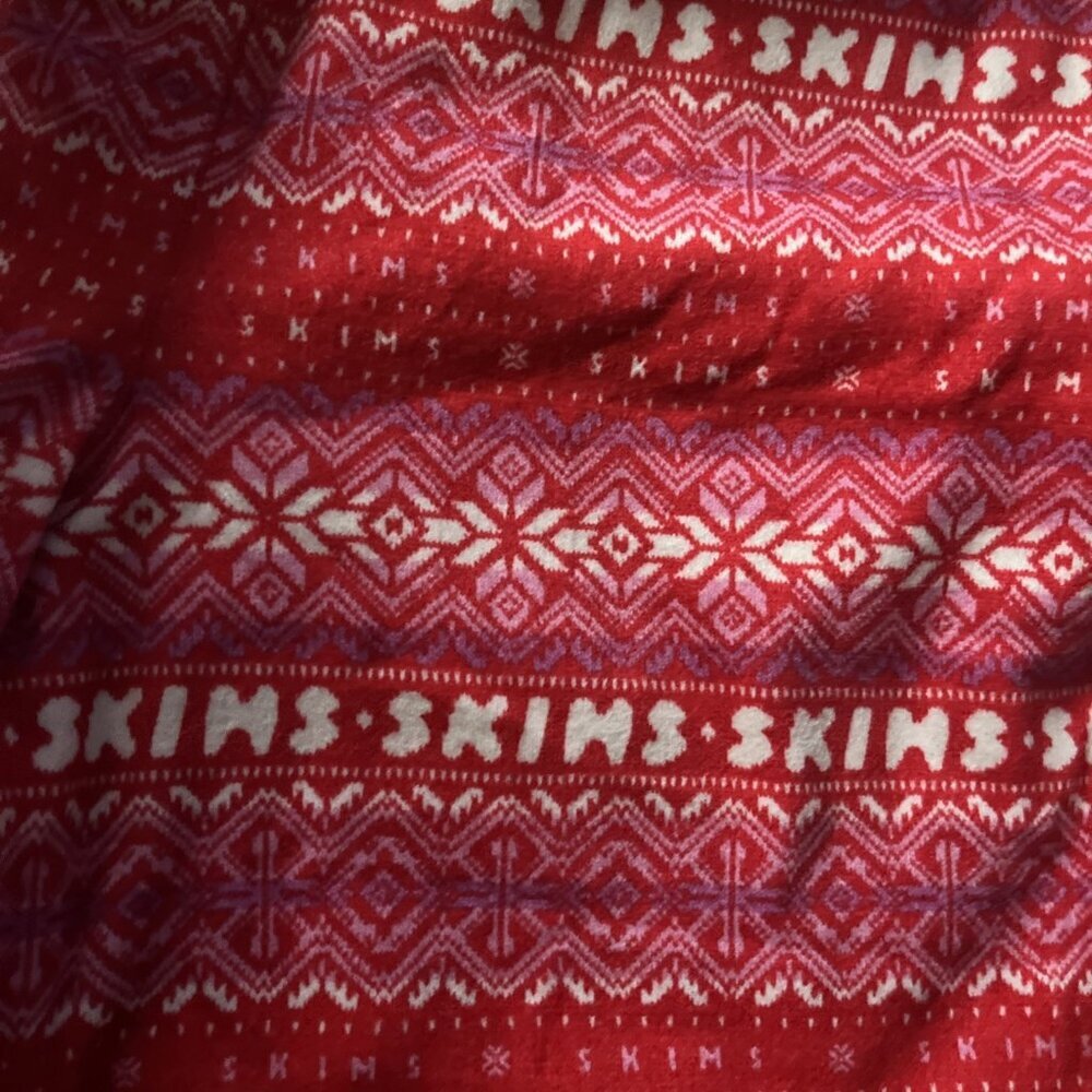 Skims Plush Pointelle Pj Bottoms Logo/Fair Isle Pattern Womens Size S - Picture 3 of 4